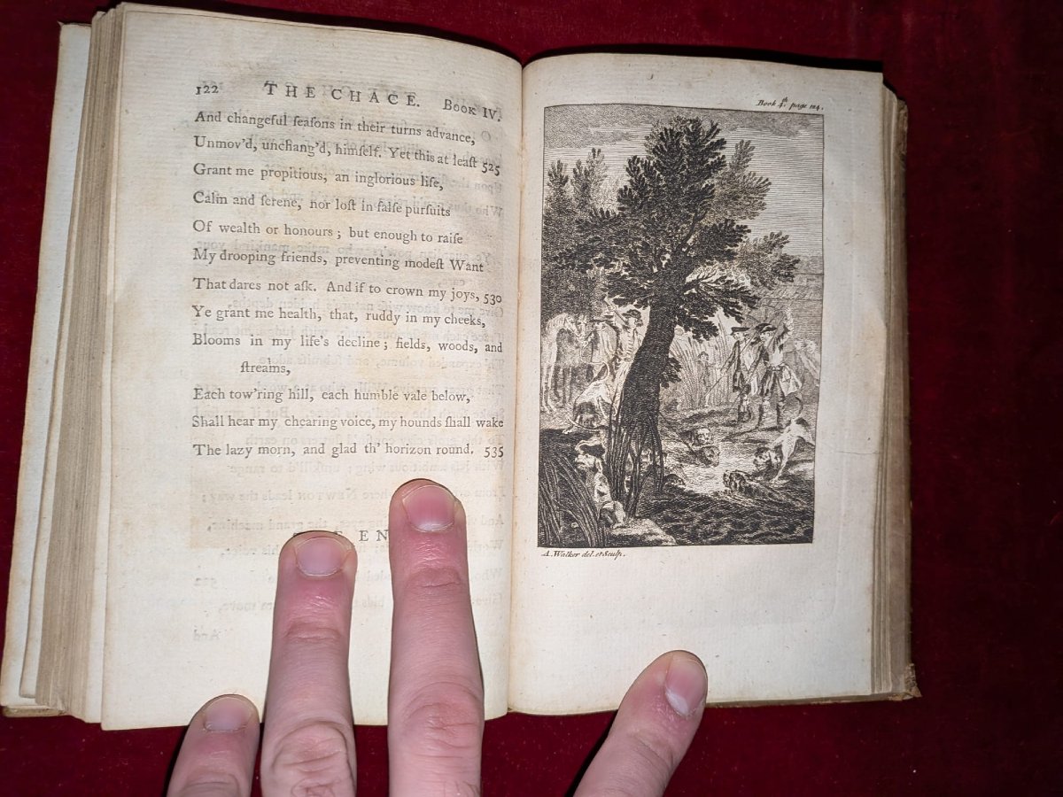 WILLIAM SOMERVILLE : THE CHASE, UN POÈME. LONDRES 1773. POÈME ANGLAIS CONSACRÉ À LA CHASSE. -photo-2
