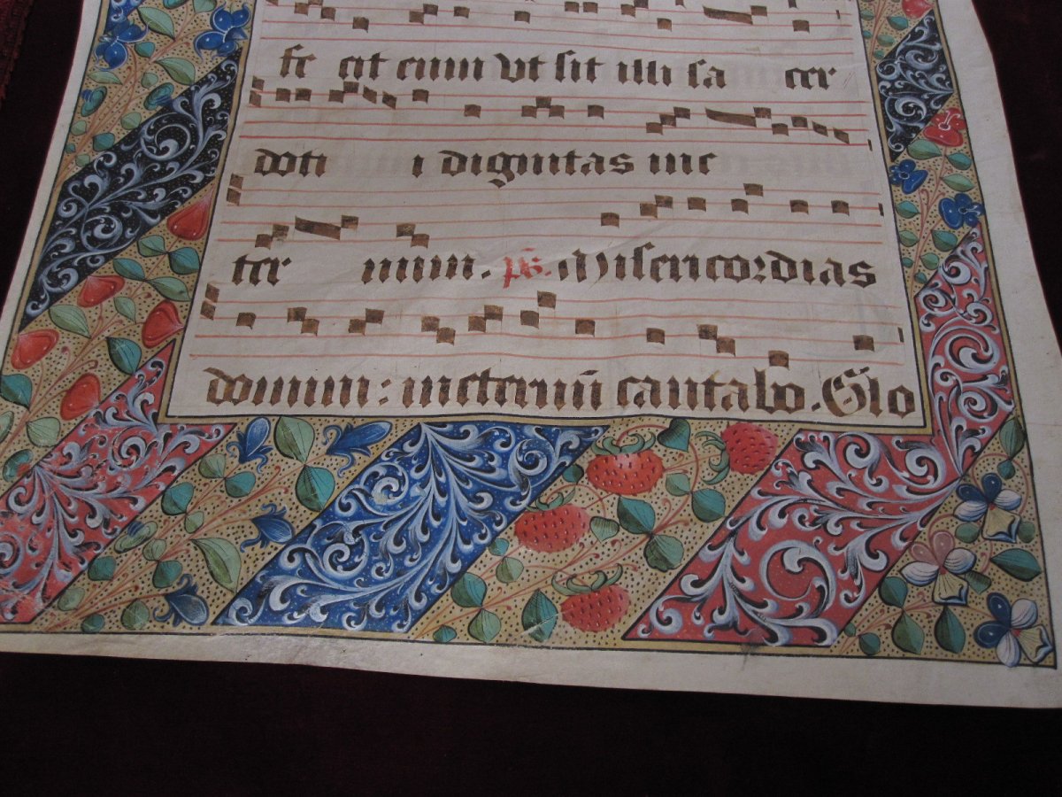 Beautiful Antiphonal Sheet On Parchment-photo-1