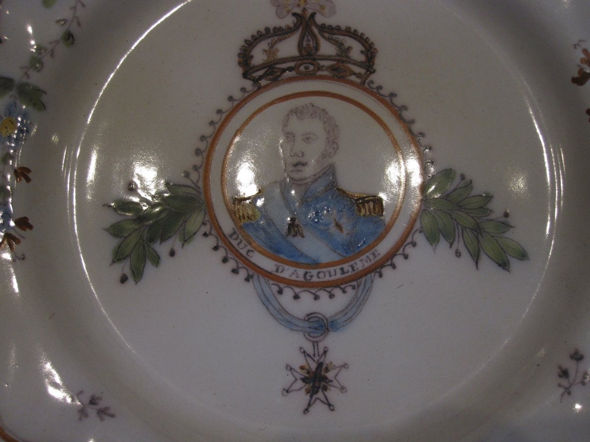 Assiette En Céramique Populaire Avec Portrait Du Duc d'Angoulême-photo-2