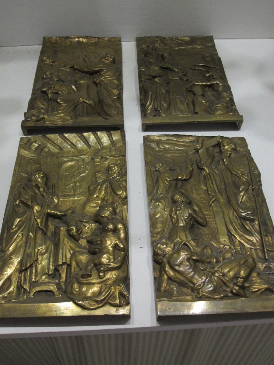 Four Bronze Reliefs With Passages From The Book Of Exodus. Italy S. XVII-photo-7