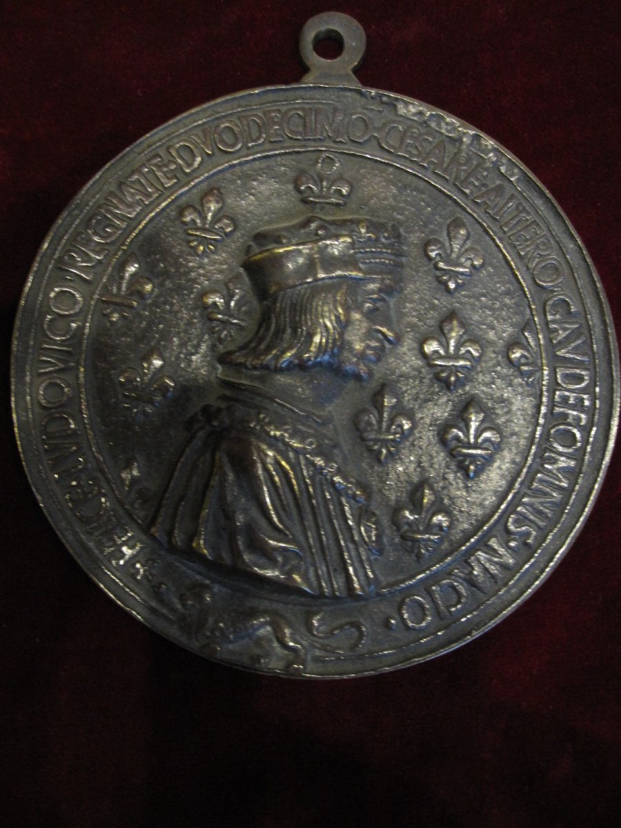 Luis XII Of France And Ana Of Brittany Large Medal Plates Made In Lion In 1499-photo-3