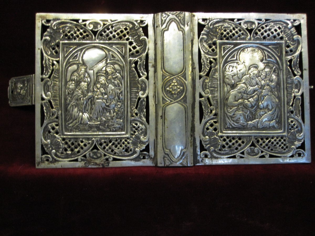 Couverture Pour Livre d'Heures Ou Bréviaire En Argent Massif. Siècle XVIII-photo-3
