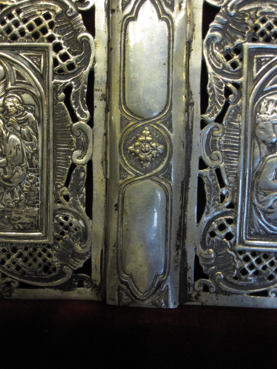 Couverture Pour Livre d'Heures Ou Bréviaire En Argent Massif. Siècle XVIII-photo-3