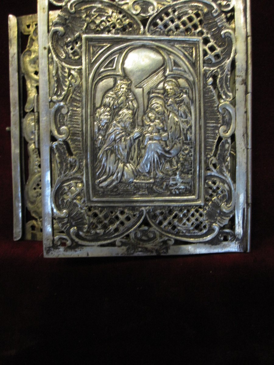 Couverture Pour Livre d'Heures Ou Bréviaire En Argent Massif. Siècle XVIII-photo-5