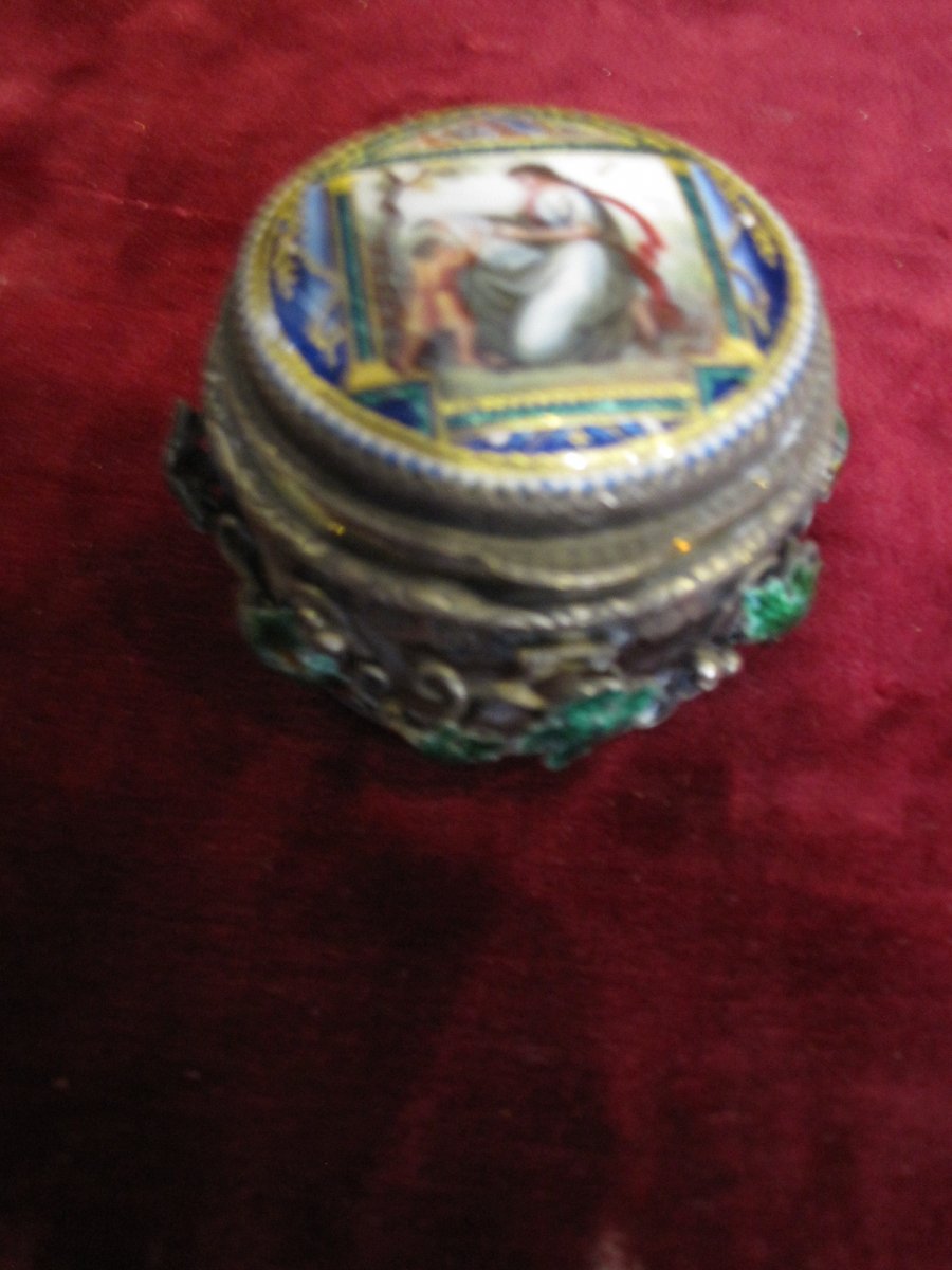 Beautiful Box In Crystal, Silver And Enamel With Neoclassical Taste. Early 19th Century-photo-4