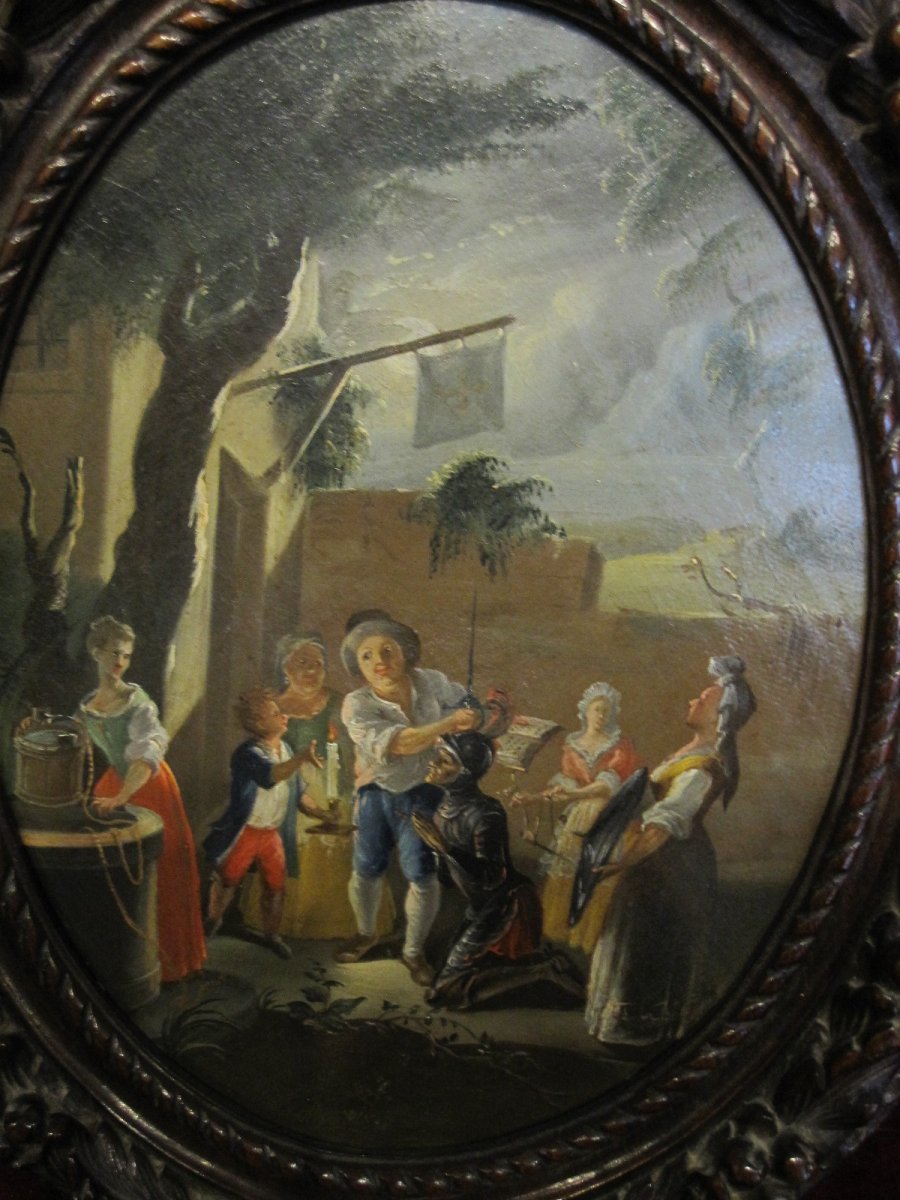 Two Scenes From Quixote, French School Of The Eighteenth Century-photo-3