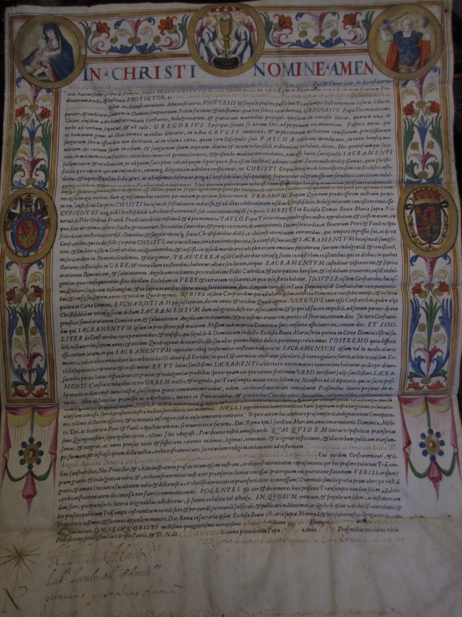 Important Document MiniÉ Sur  Parchemin De Clement VIII. AnnÉe 1595-photo-4