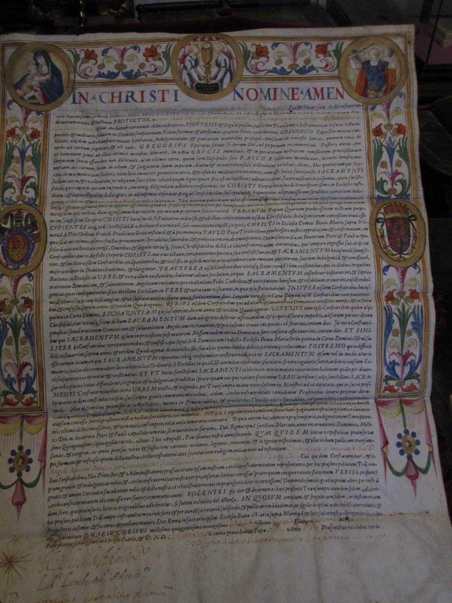 Important Document MiniÉ Sur  Parchemin De Clement VIII. AnnÉe 1595-photo-6