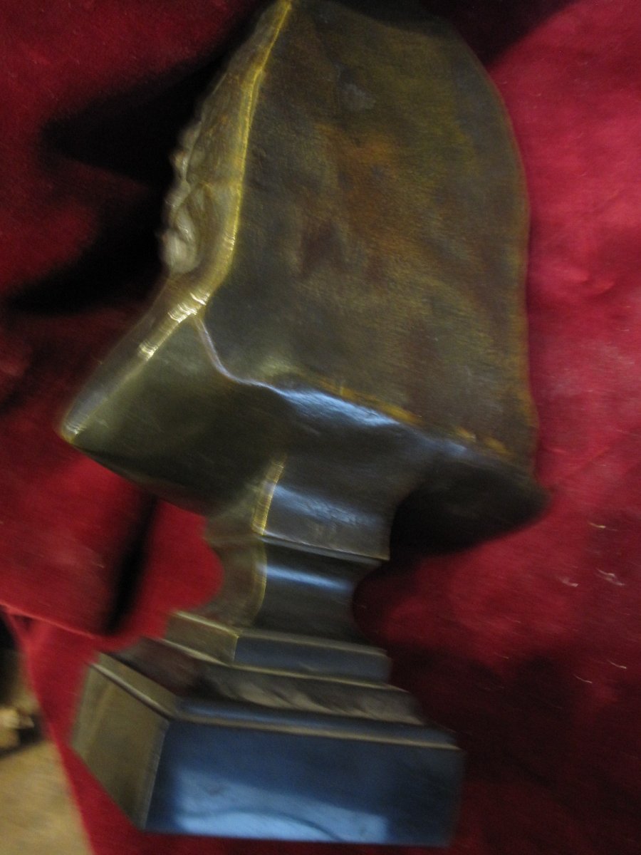 TÊte De Zeus: Superbe Sculpture En Bronze. XIXÈme SiÈcle. SignÉ Avec Les Initiales H. P.-photo-2