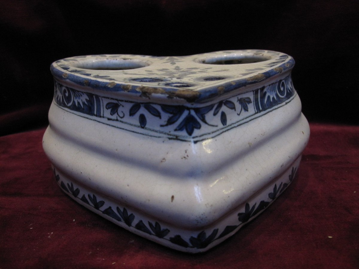 French Ceramic Inkwell From The 18th Or Early 19th Century-photo-4