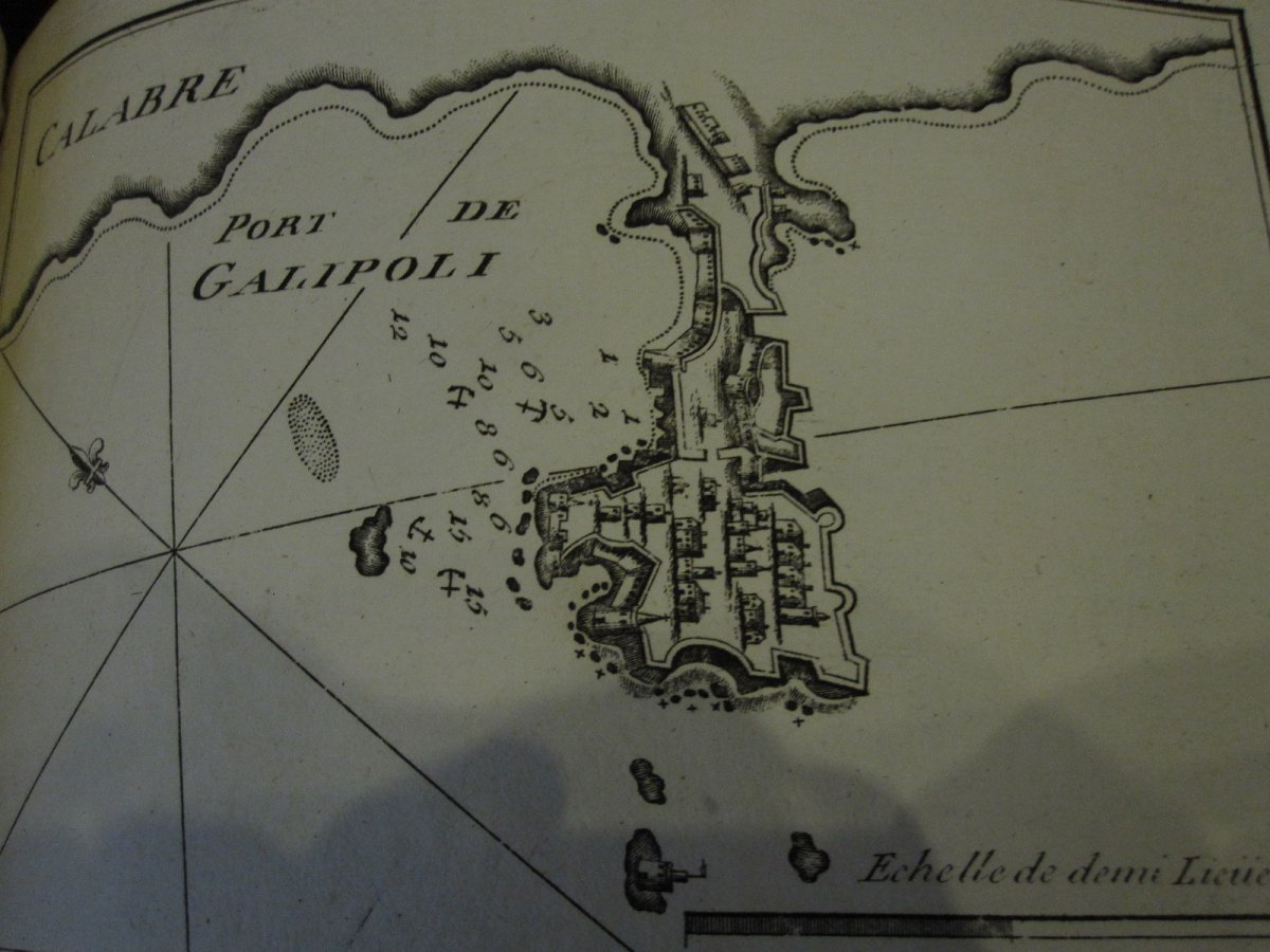 PLANS DES PORTS ET RADES DE LA MER MEDITERRANIE. 1779. Bel atlas avec 124 gravures-photo-1