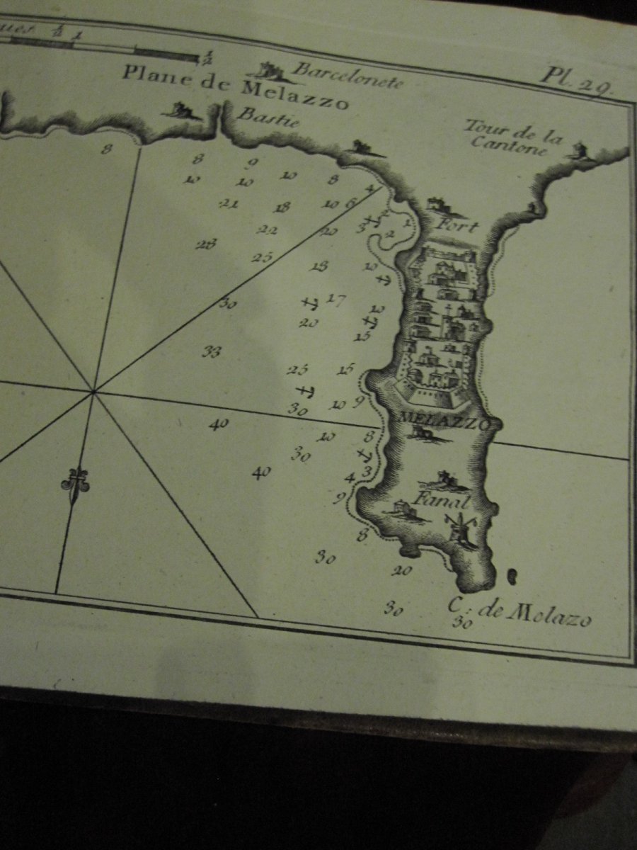 PLANS DES PORTS ET RADES DE LA MER MEDITERRANIE. 1779. Bel atlas avec 124 gravures-photo-4