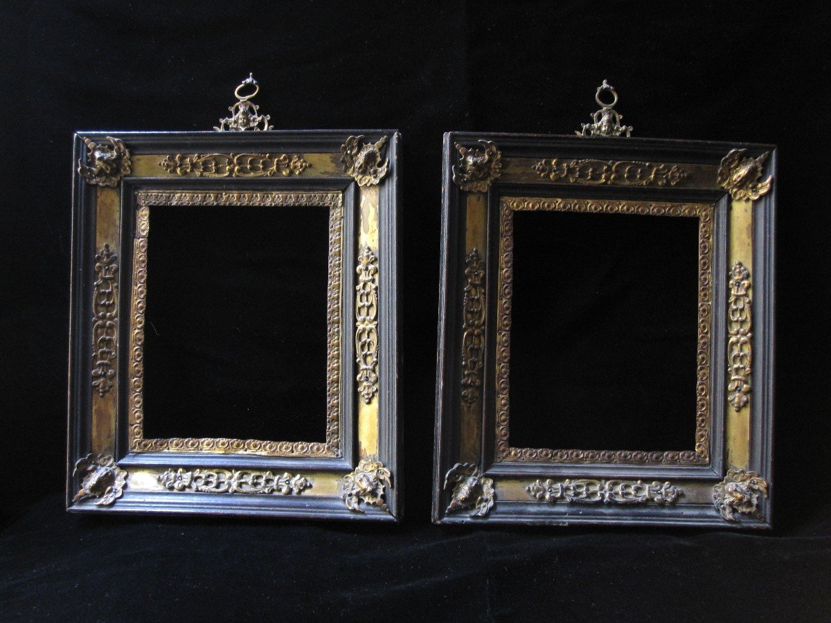 Pair Of Wooden And Gilt Bronze Frames From The Eighteenth Century-photo-8