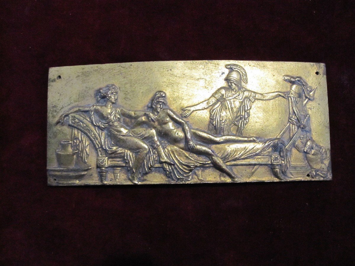 Plaque En Bronze Doré Avec Une Scène Mythologique, d'époque Néoclassique-photo-5