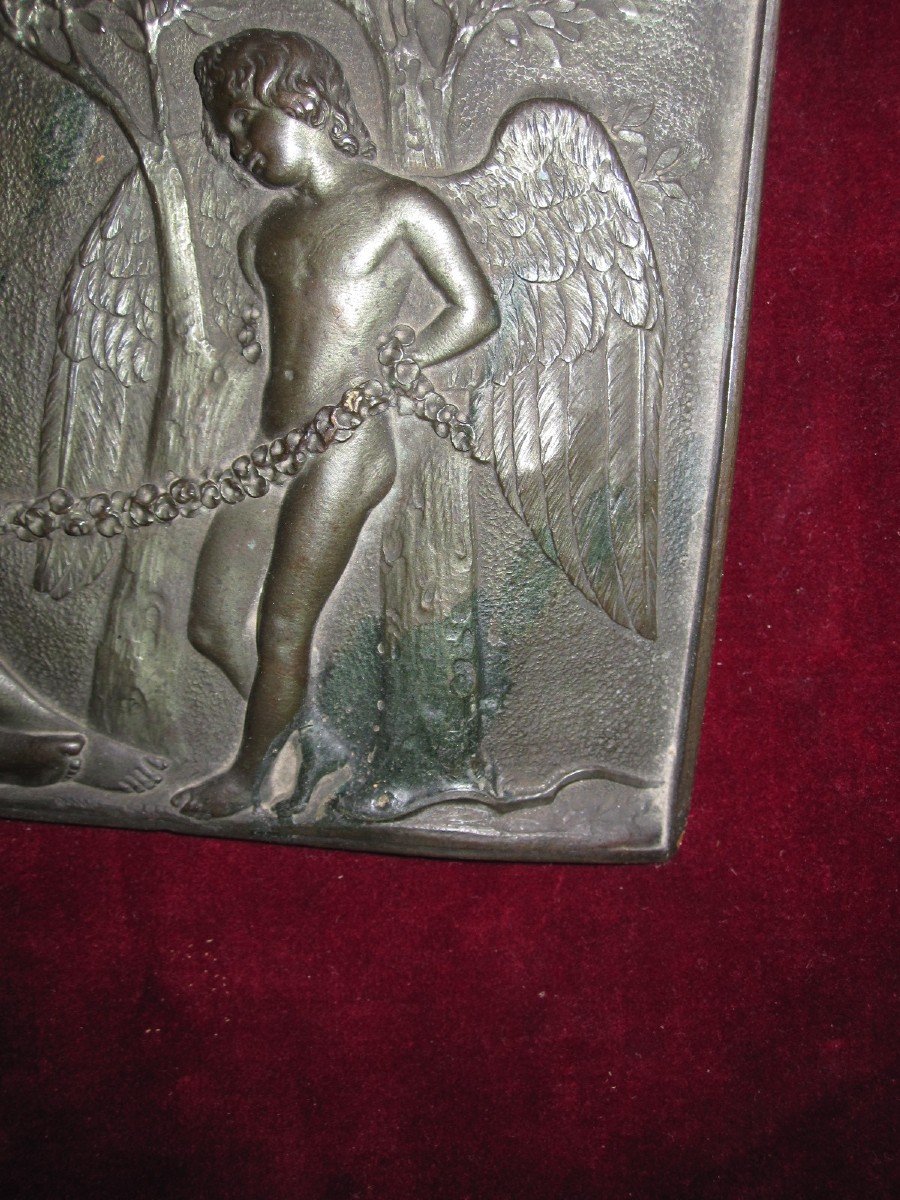 Plaque En étain Ou En Peltre Avec Scène Mythologique-photo-4