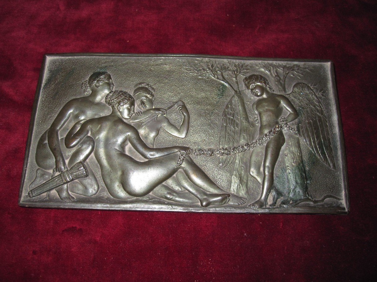 Pewter Or Peltre Plate With Mythological Scene-photo-2