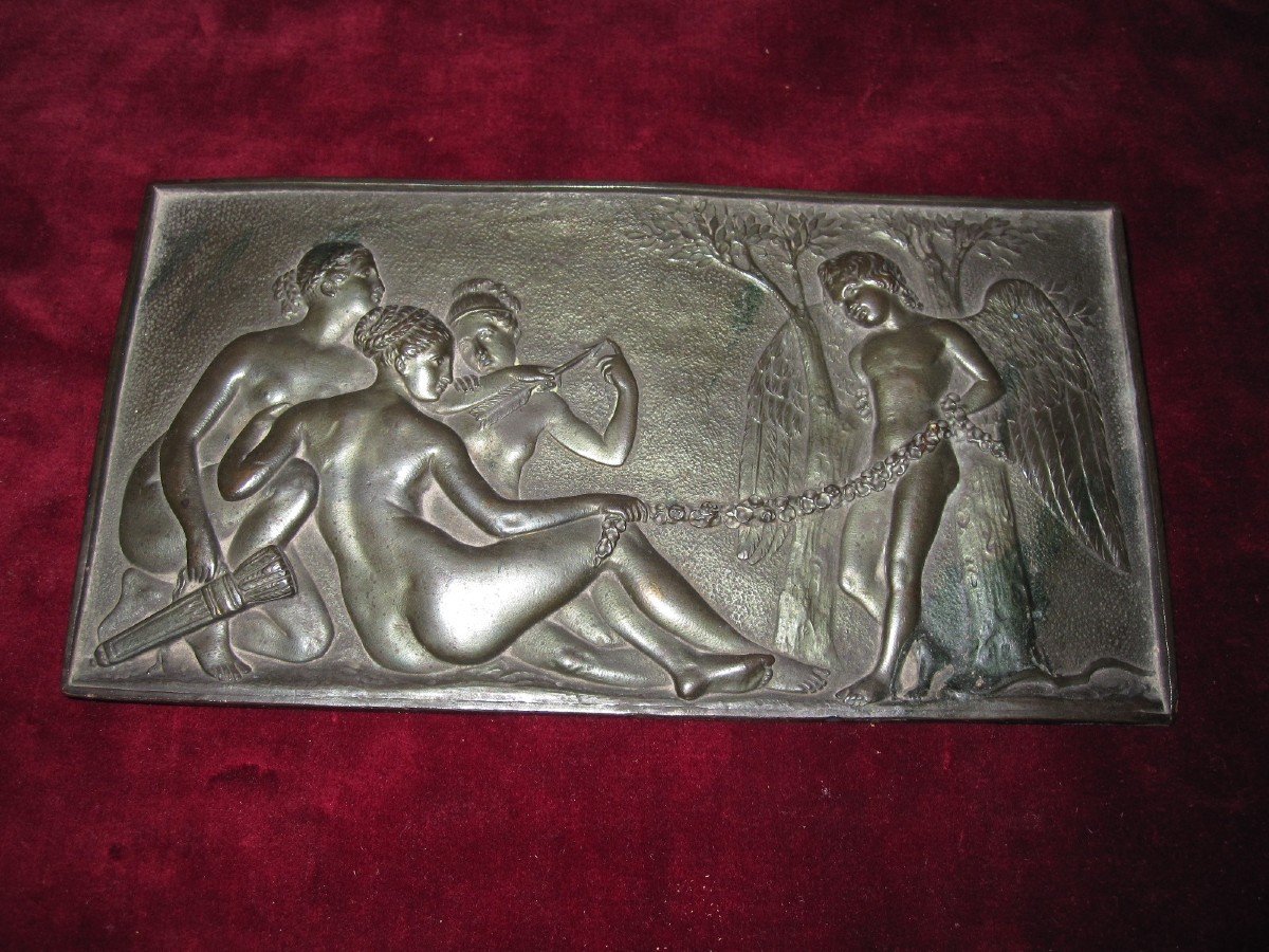 Plaque En étain Ou En Peltre Avec Scène Mythologique-photo-2