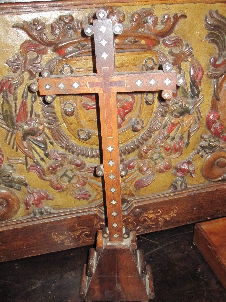 Croix De Jérusalem. En Incrustation De Nacre. Siècle XVIII-photo-7