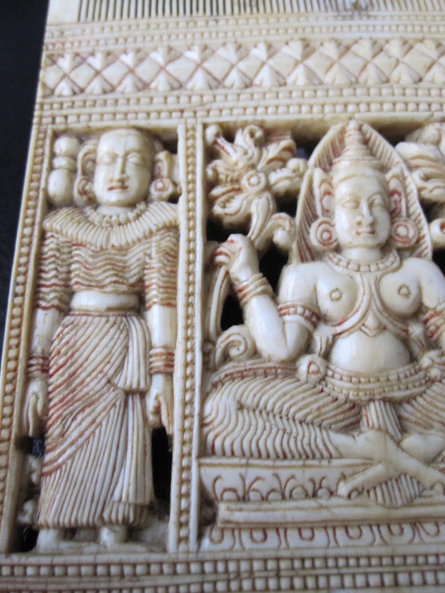 Comb Carved In Ivory. India Or Sri Lanka 18th Century-photo-4