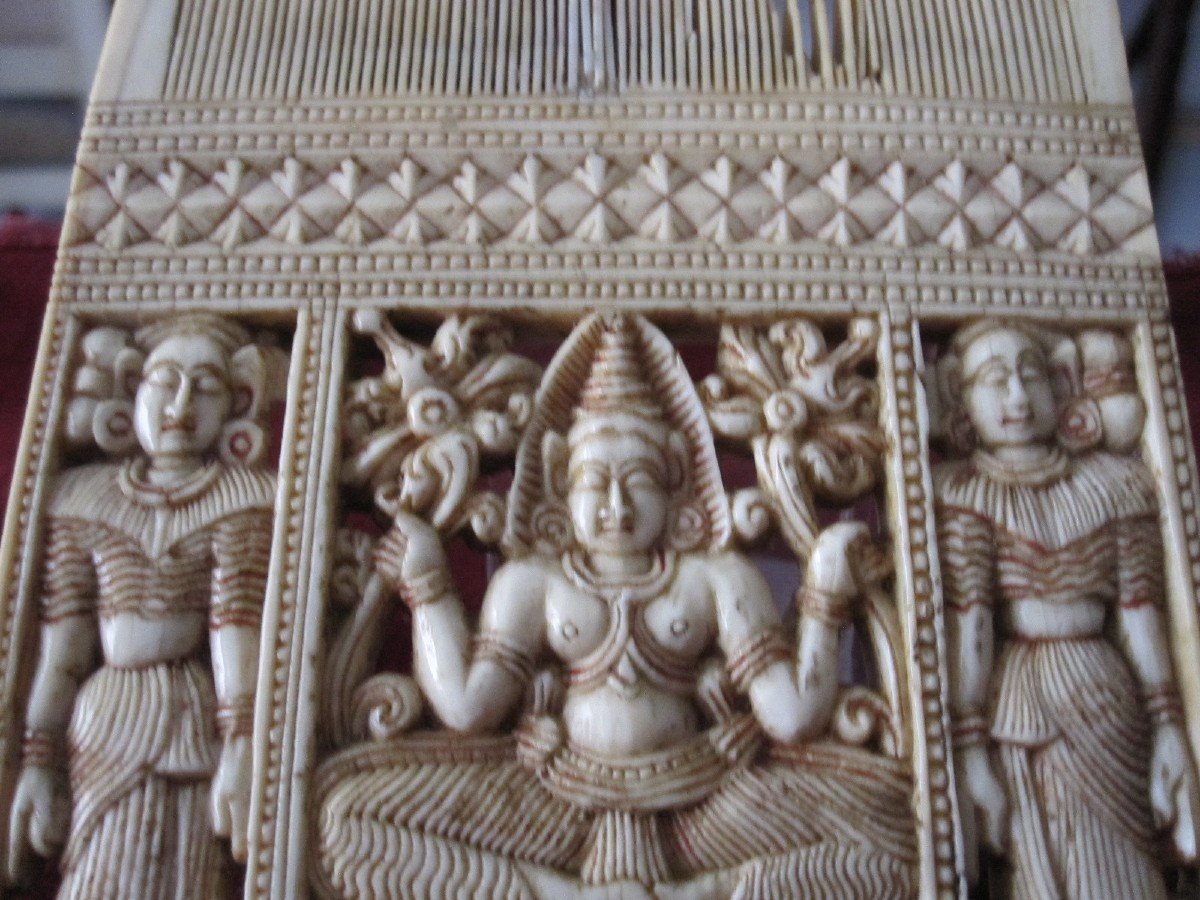 Comb Carved In Ivory. India Or Sri Lanka 18th Century-photo-7