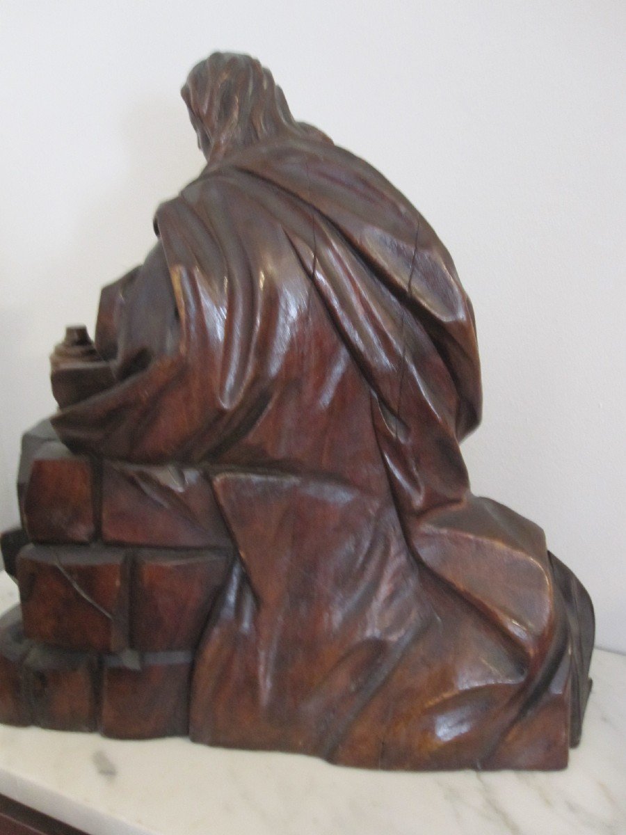 Marie-madeleine. Wood Sculpture. Flanders: First Half Of The 17th Century-photo-5