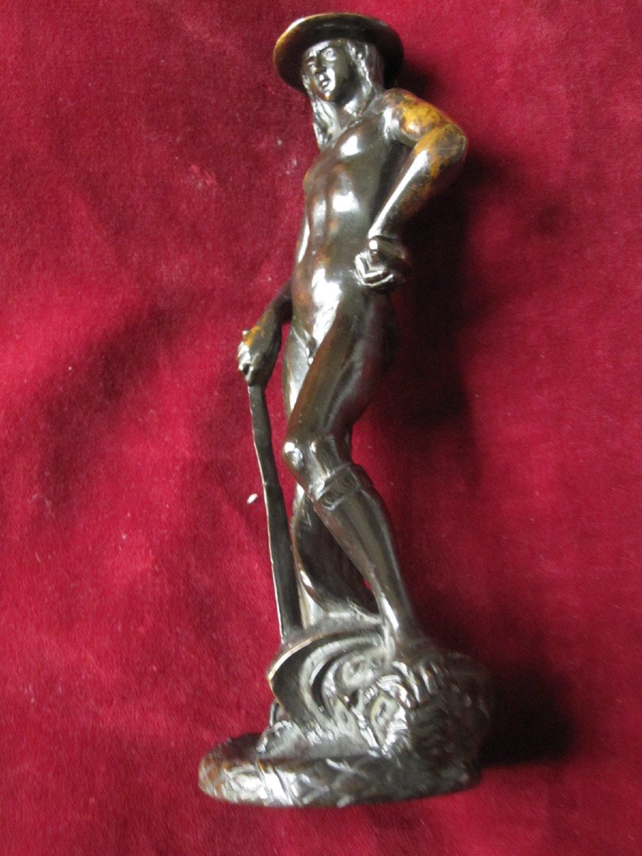 David De Donatello. Sculpture En Bronze Du S. XIXème-photo-2