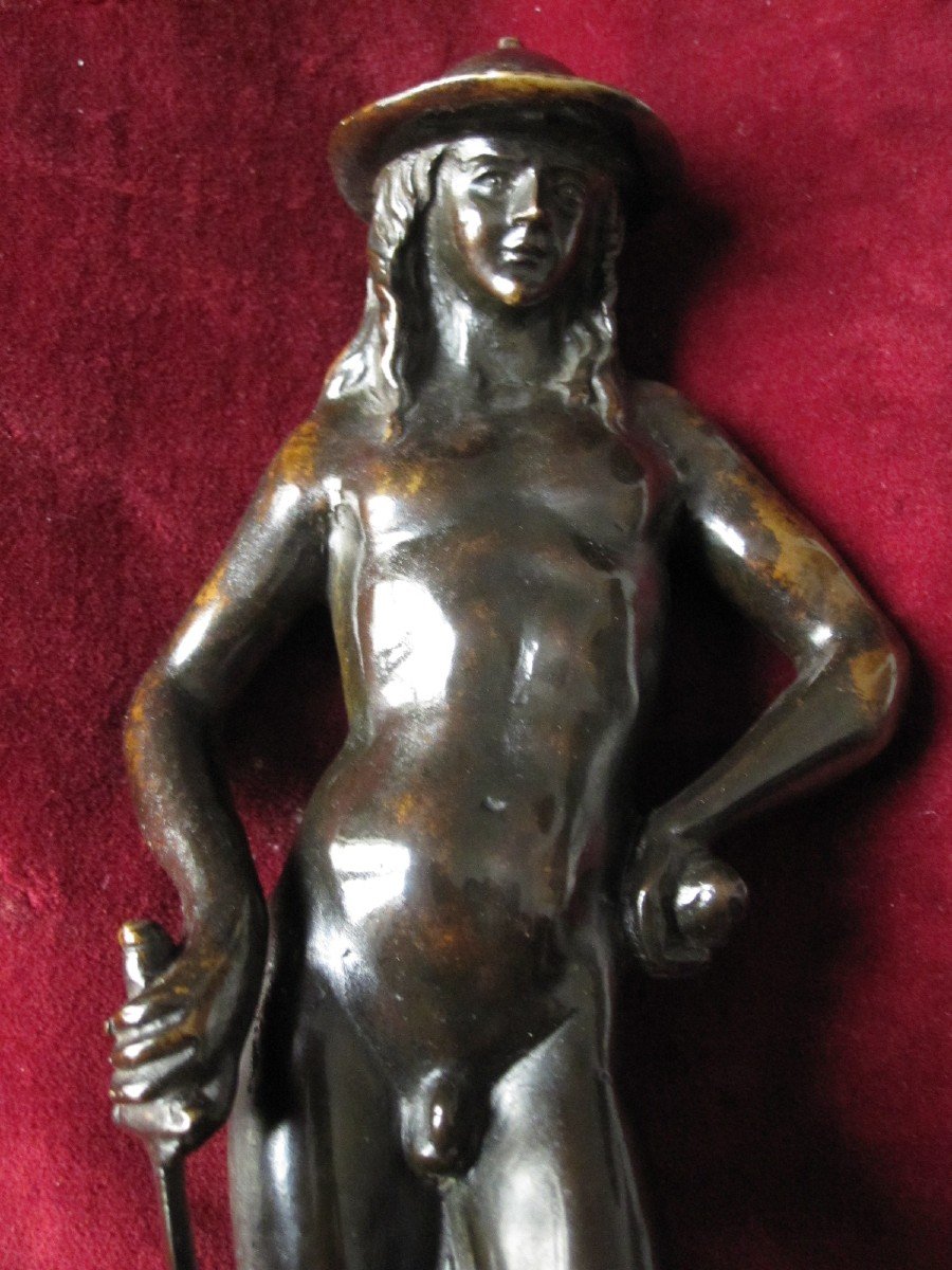 David De Donatello. Bronze Sculpture From S. XIXth-photo-3