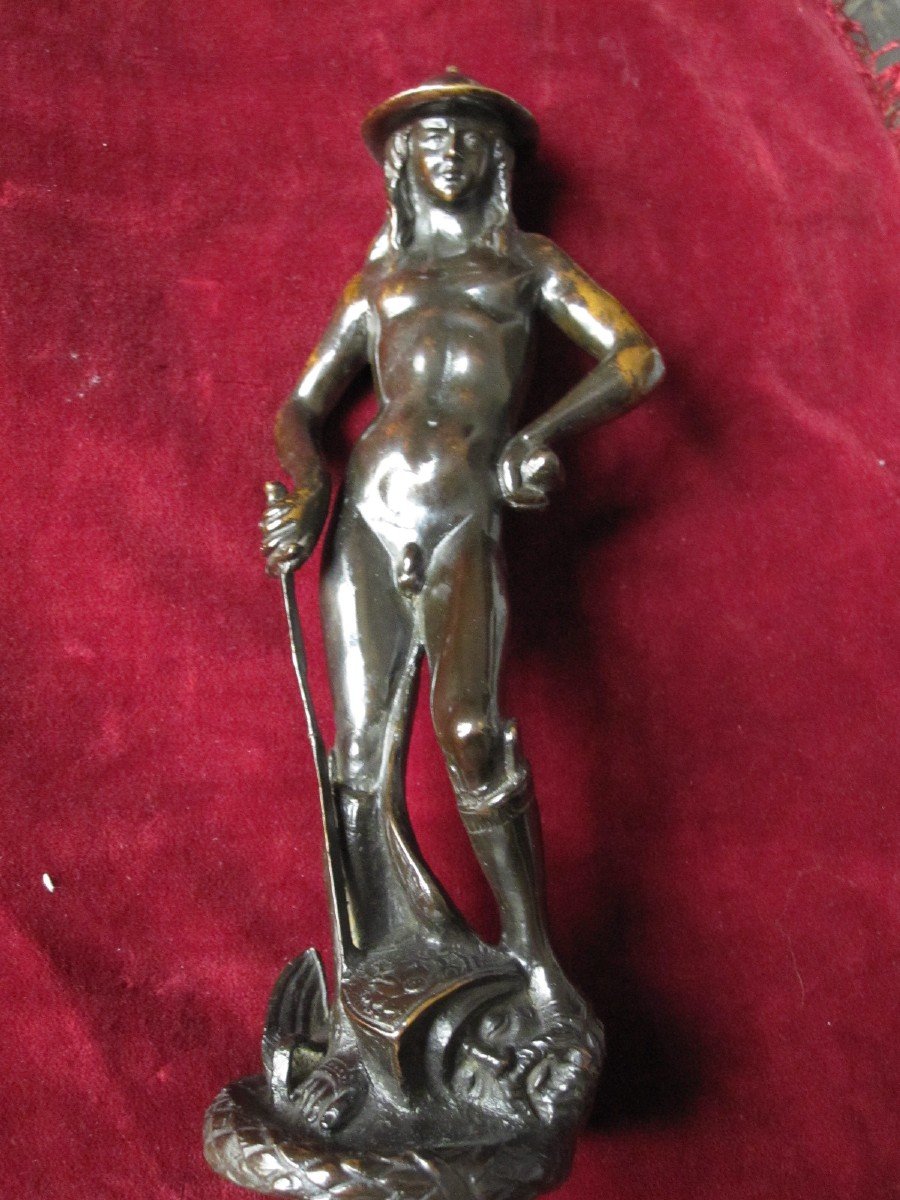 David De Donatello. Sculpture En Bronze Du S. XIXème-photo-4