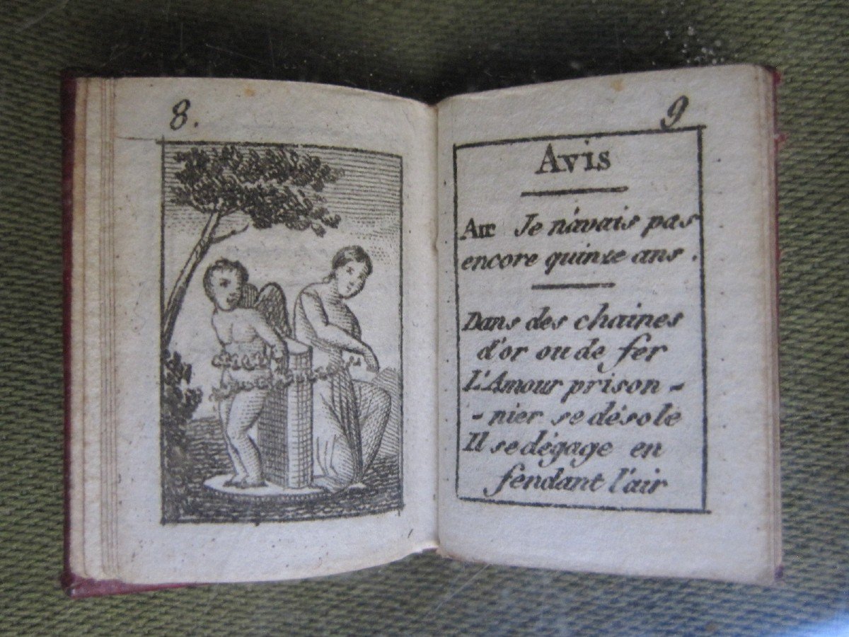 Extraordinary Miniature Booklet S. XVIII Or Debut XIX. Binding In Tafilet And Engravings-photo-4