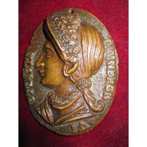 Octavie, épouse De Néron. Médaille Uniface En Bronze Du XVIe Siècle