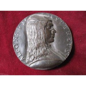 Alfonso Estensis, Duc De Ferrare. Fonte Tardive De La Médaille Nicolai Florentino De 1493
