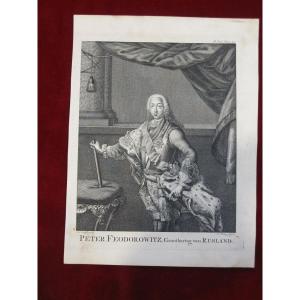 Pierre Feodorowitz. Grand-duc de Russie. Gravure du XVIIIe siècle.