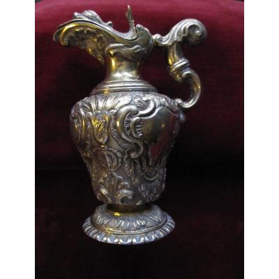 Small Jug In Sterling Silver And Partially Gilded From The 18th Century