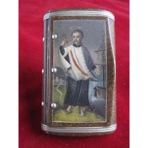 Beautiful Tobacco Box Of The S. XVIII With The Image Of San Francisco Javier Patron Saint Of Sailors