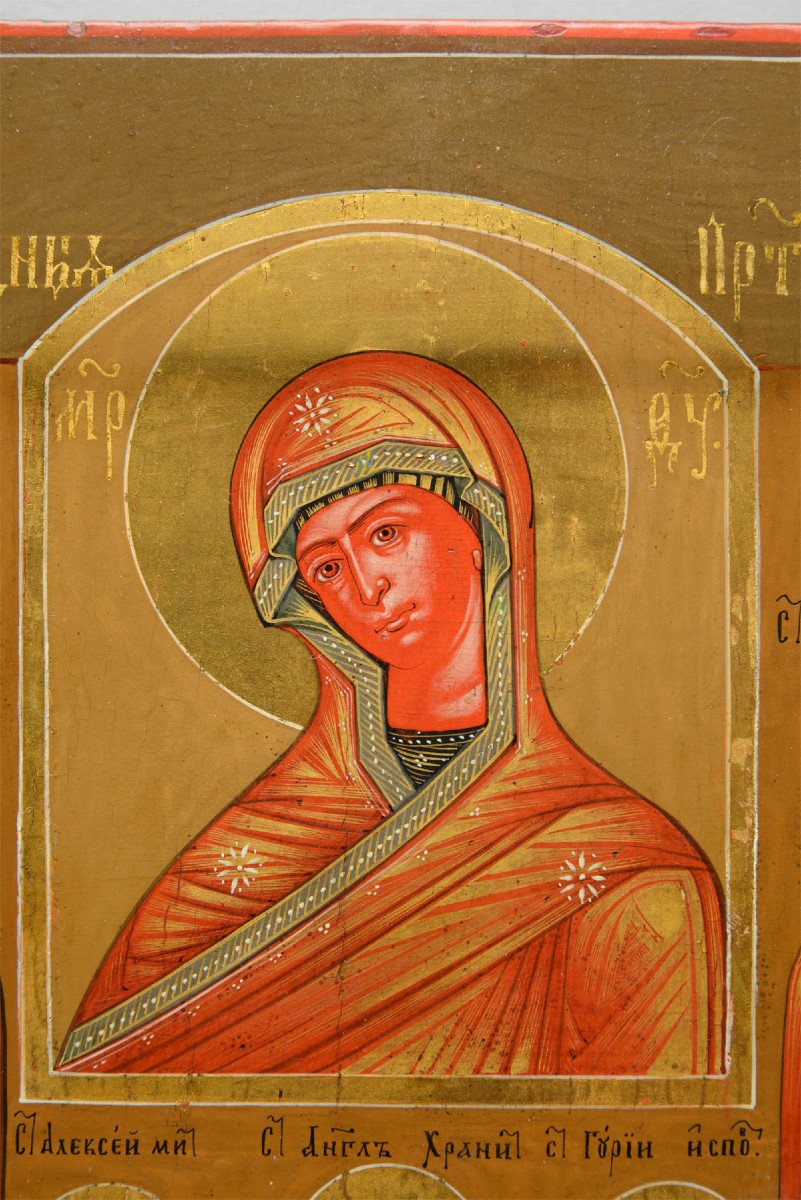Icône Icone Icon De Mariage Avec La Vierge Ognesvidnaja Vers 1850-photo-2