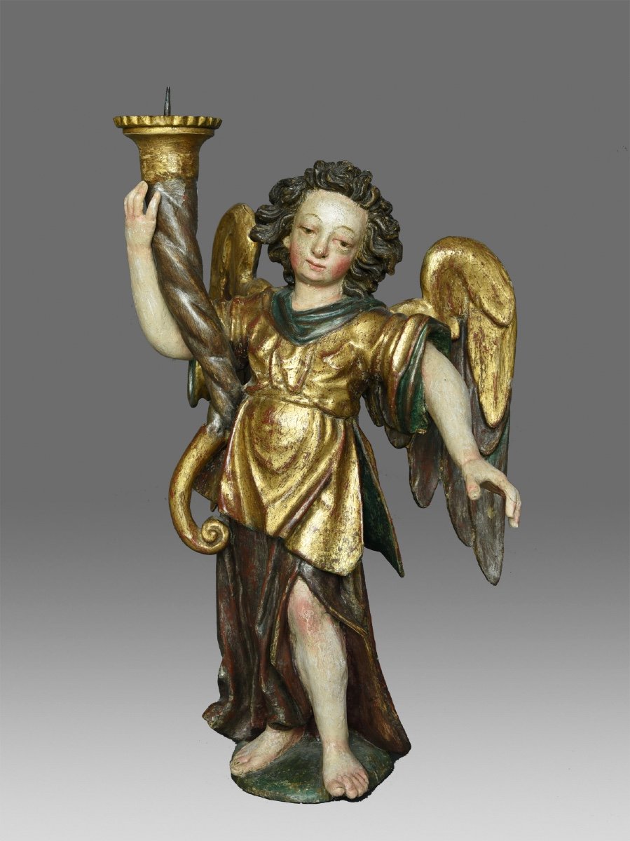 Paire d'Anges Bougies Meinrad Guggenbichler Pays De Salzbourg Autriche-photo-3