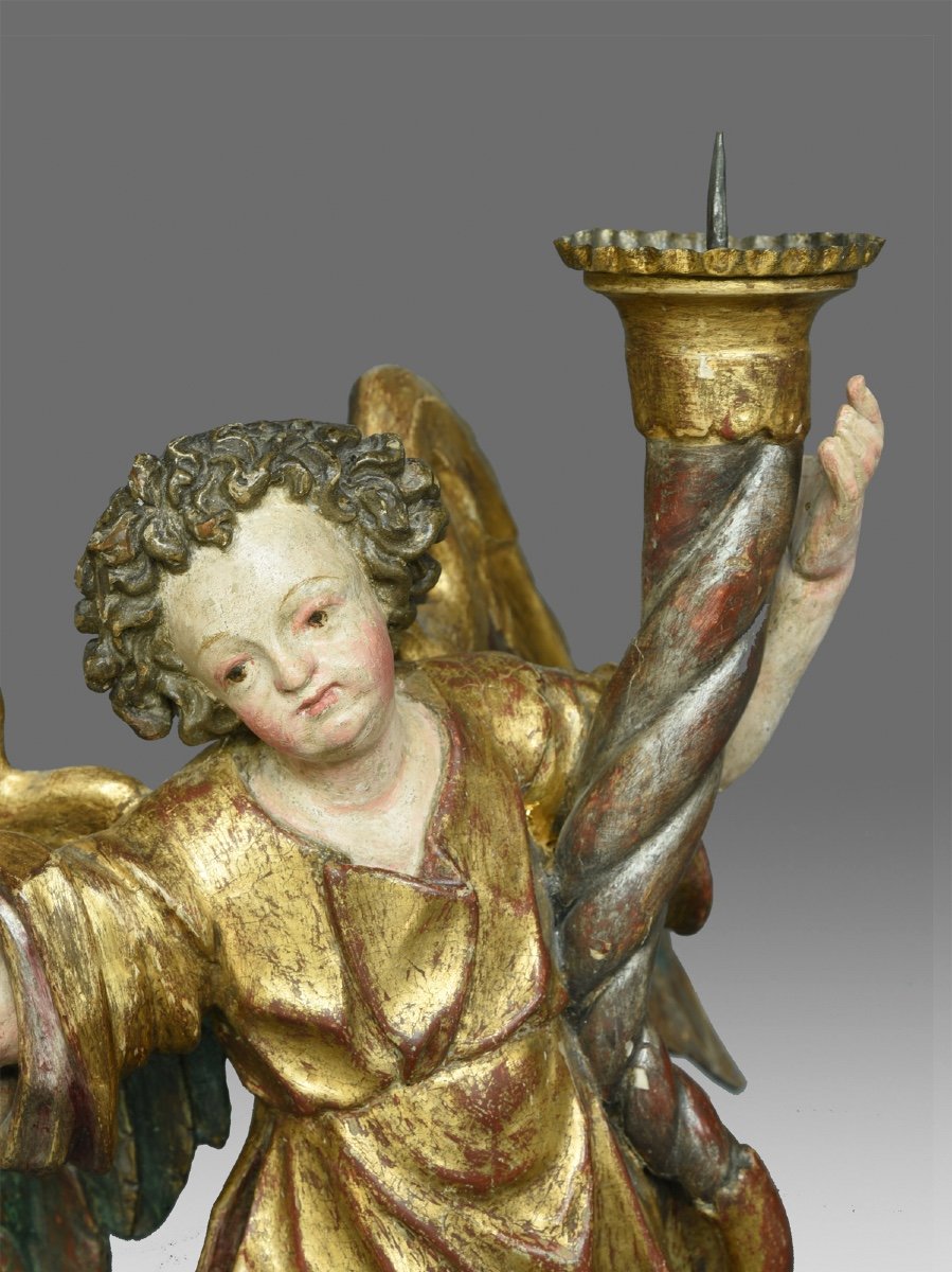 Paire d'Anges Bougies Meinrad Guggenbichler Pays De Salzbourg Autriche-photo-1