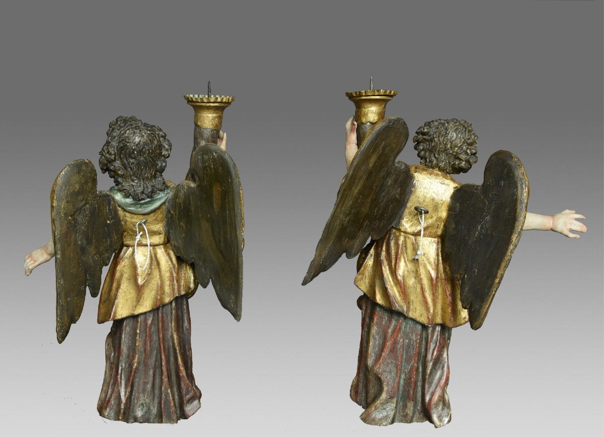 Paire d'Anges Bougies Meinrad Guggenbichler Pays De Salzbourg Autriche-photo-2