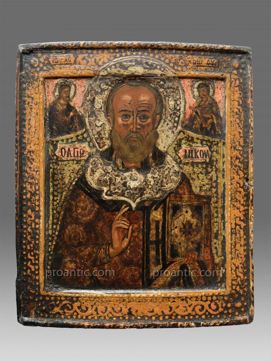 Icône De Saint Nicolas vers 1680 - Icon Icone Ikone