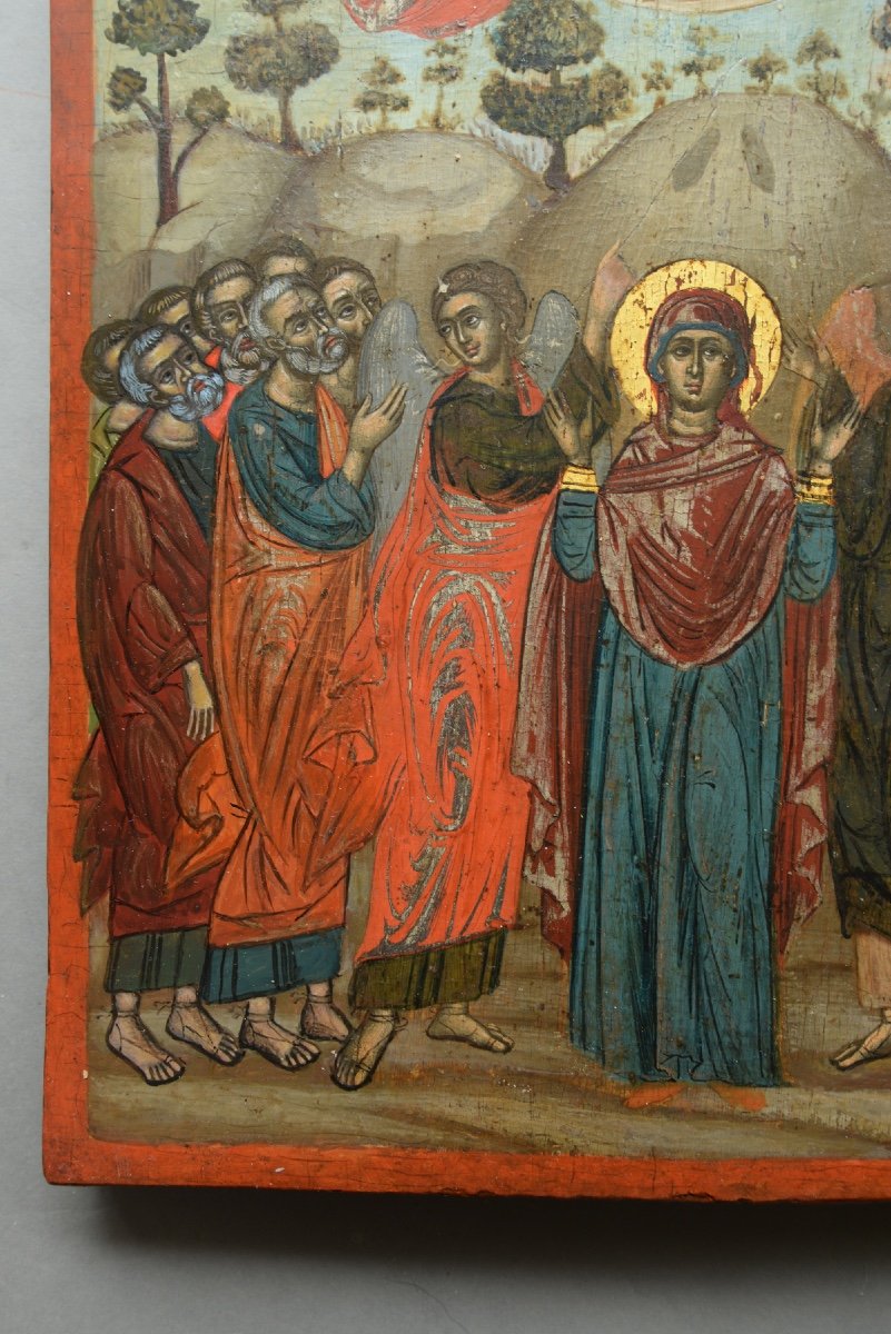 Icon Icone Icône l' Ascension Du Christ Grèce Vers 1750-photo-4