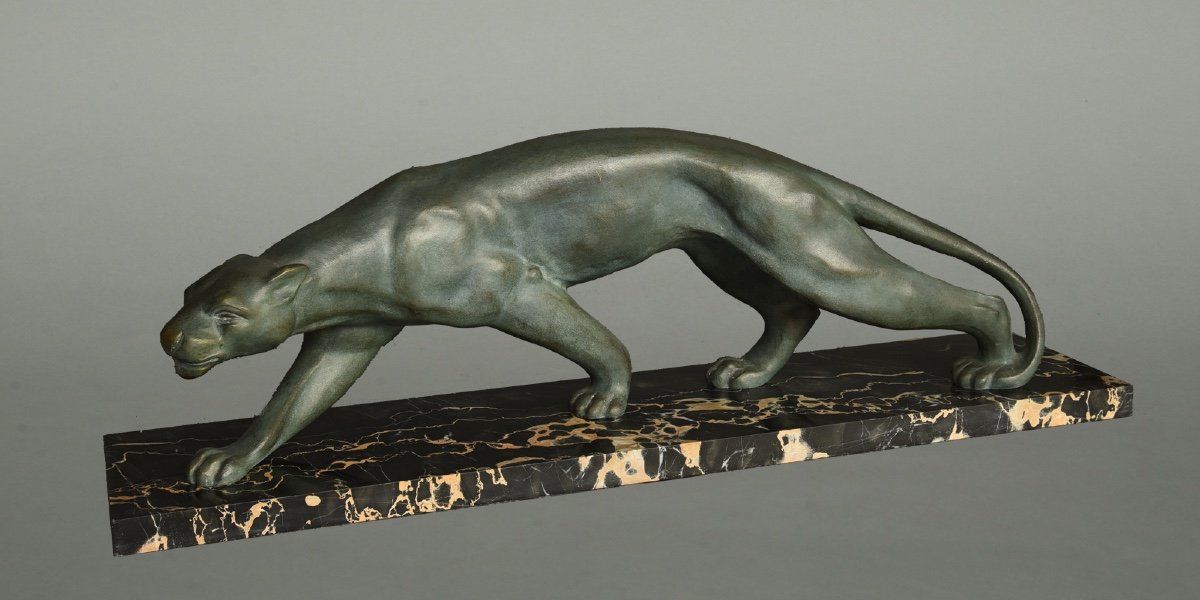 Bronze Panther Signé Secondo 1930-photo-2