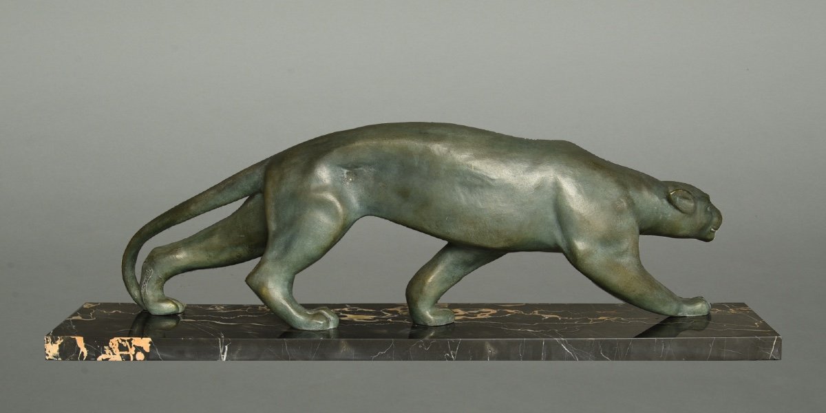 Bronze Panther Signé Secondo 1930-photo-3