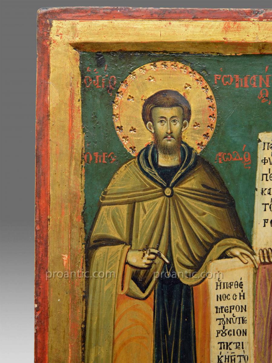 Greek Icon Stylianos And St. John About 1700-photo-2