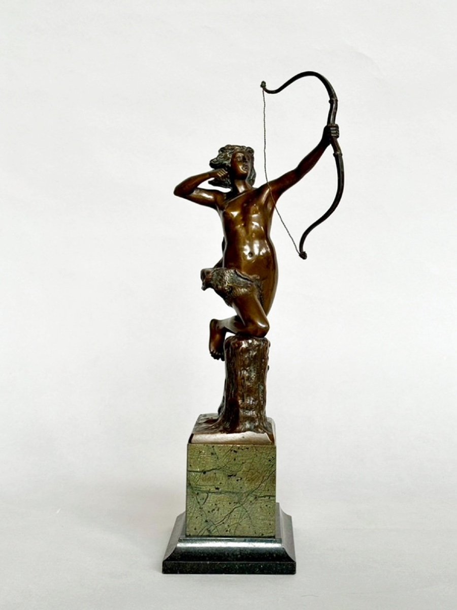 Diana Bronze Sculpture Circa 1900 Kowalczekski -photo-3