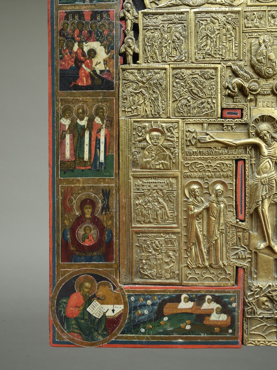 Icon Icon Icon Staurotheque Russia Circa 1820-photo-4
