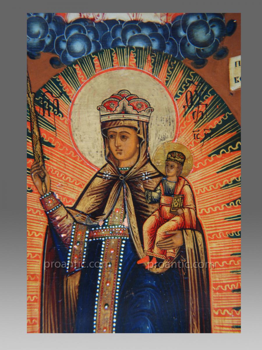 Icône de la Vierge Russie 19 ème siècle - Icon Icone Ikone -photo-2