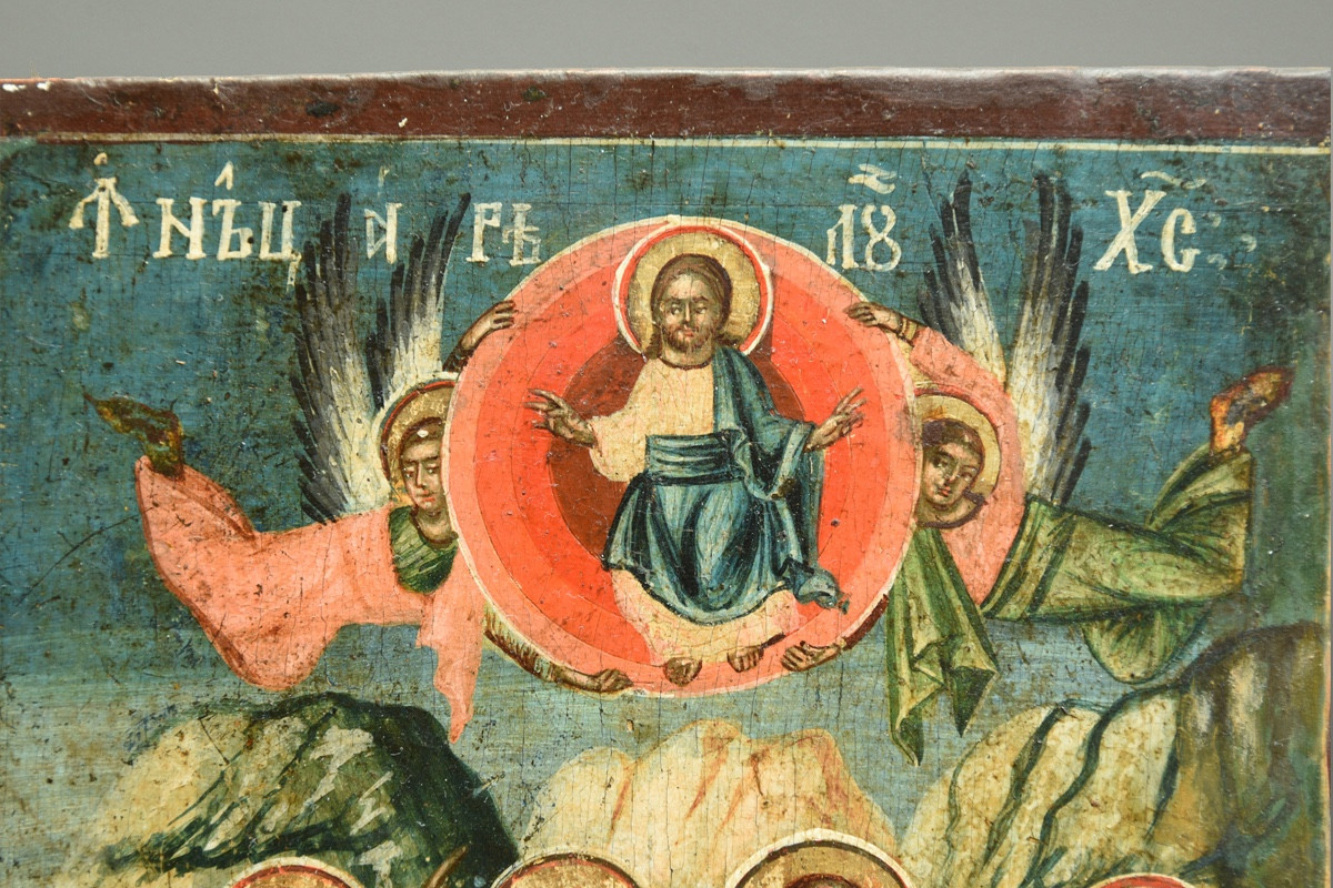 Icon Of The Ascension Of Christ, 18th Century, Greece-photo-2