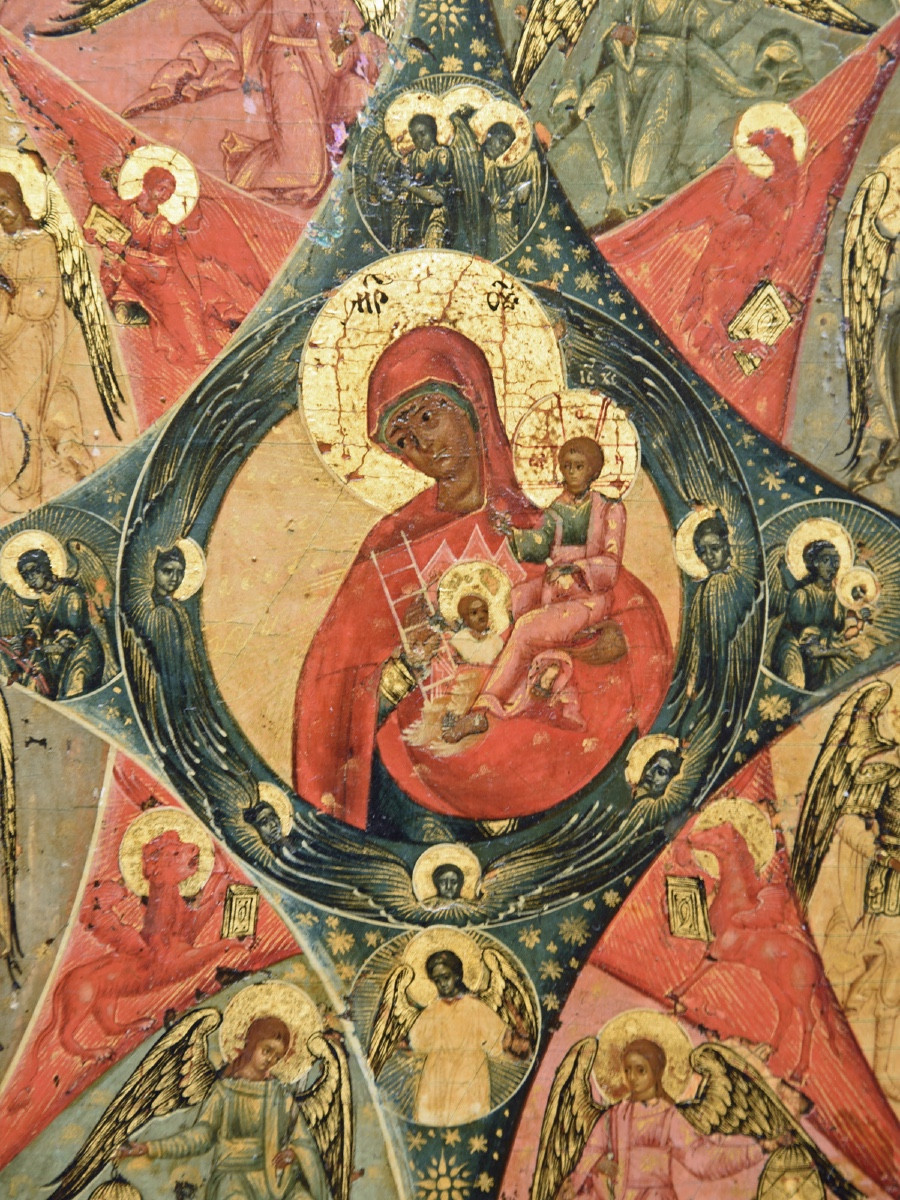 Icône Icone icon La Mère de Dieu dans le buisson ardent vers 1780 Moscou-photo-2