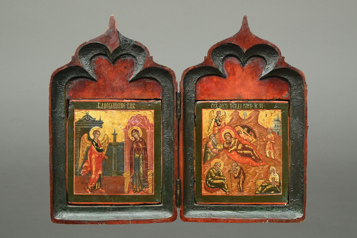 Icône Icone Icon Diptyque Russie 18 ème siècle