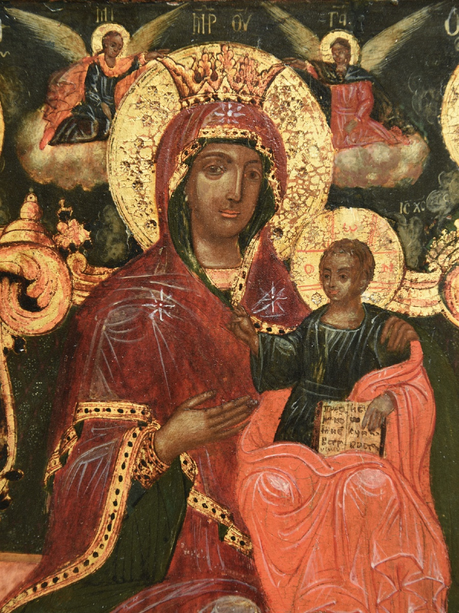 Icône icone icon Vierge à l'enfant 18 ème siécle  Grèce-photo-2